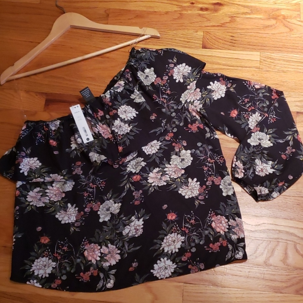 NWT - Floral Printed One Shoulder Blouse - Picture 1 of 5